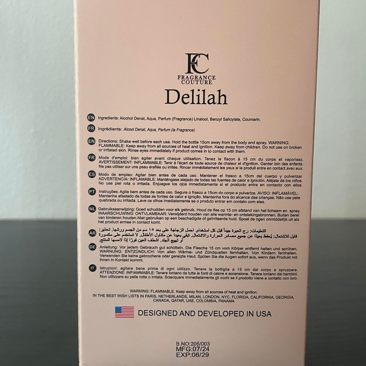 Delilah EDP 100ml - Fragrance Couture