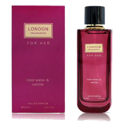 Rose Water & Vanilla EDP 100ml - London Fragrances